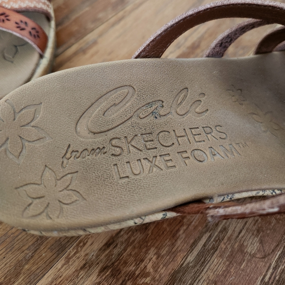 SKECHERS Women's Brown Wedge Sandals - Picture 3 of 4
